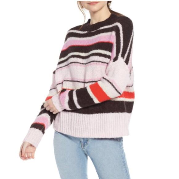 Something Navy Striped Crewneck Sweater - Picture 1 of 6